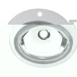 Umywalka owalna śr.450x330mm, z kołnierzem i otworem na baterię śr.35mm, odpływ 1 1/4", przelew