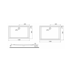 BRODZIK PROSTOKĄTNY PACYFIK 120 X 80